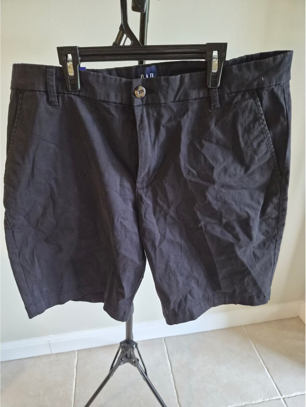GAP Men's Navy Blue Cotton Blend Chino Shorts Size 36 0066